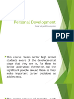 Personal Development: Core Subject Description