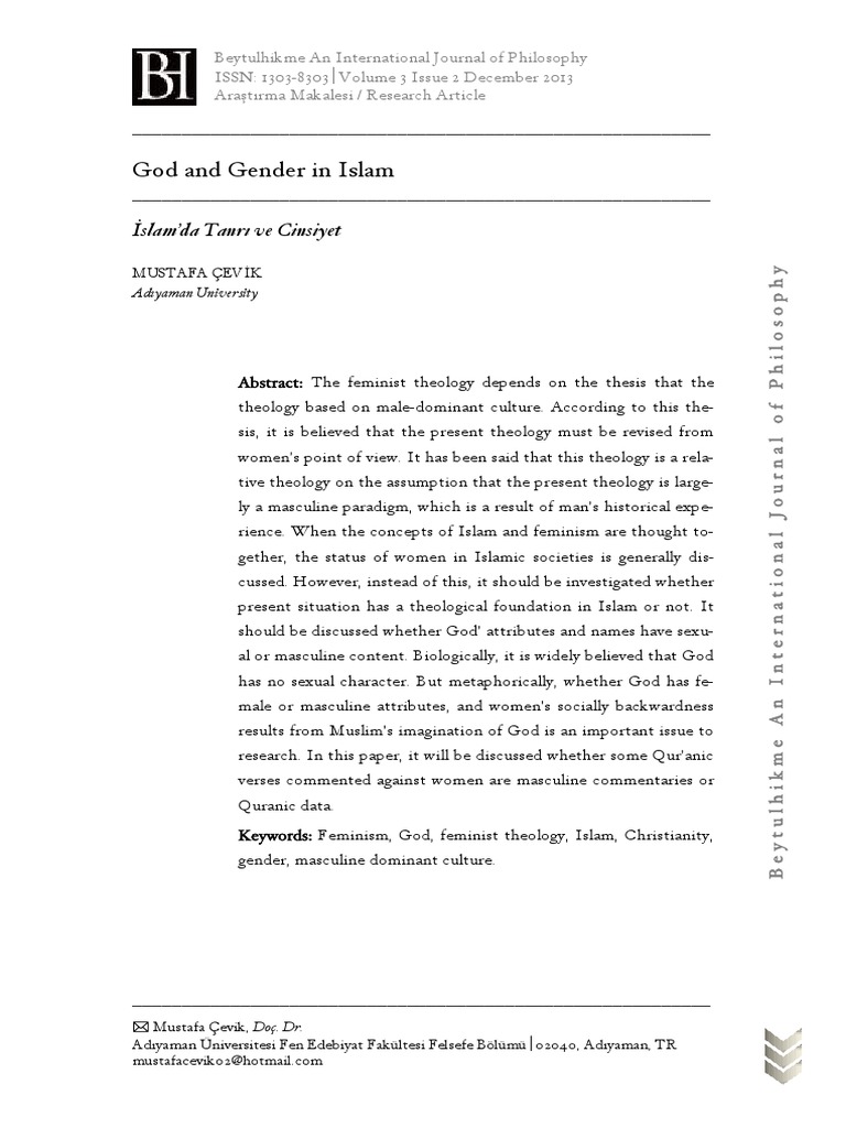 God and Gender in Islam (#47413) - 40523 | PDF | Gender Studies | Feminism
