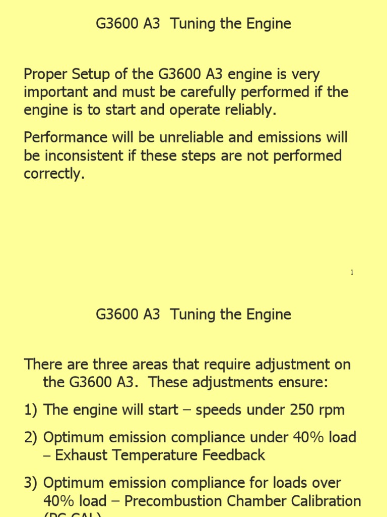 G3600A3 Emission Tune Up Procedure Final Mar 2012 PDF Engines