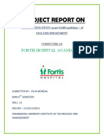 A Project Report On: Fortis Hospital Anandapur