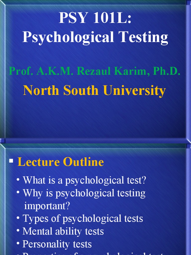 Psychological Testing Overview | PDF | Validity (Statistics ...