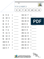 Mental Subtraction To 12 3