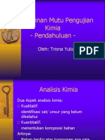 Analisis Kimia dan Penjaminan Mutu Laboratorium