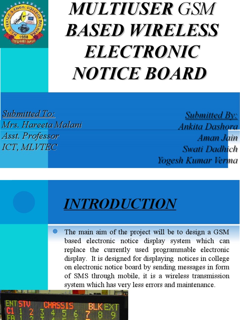 Multiuser Wireless Electronic Notice Board Based On GSM PDF