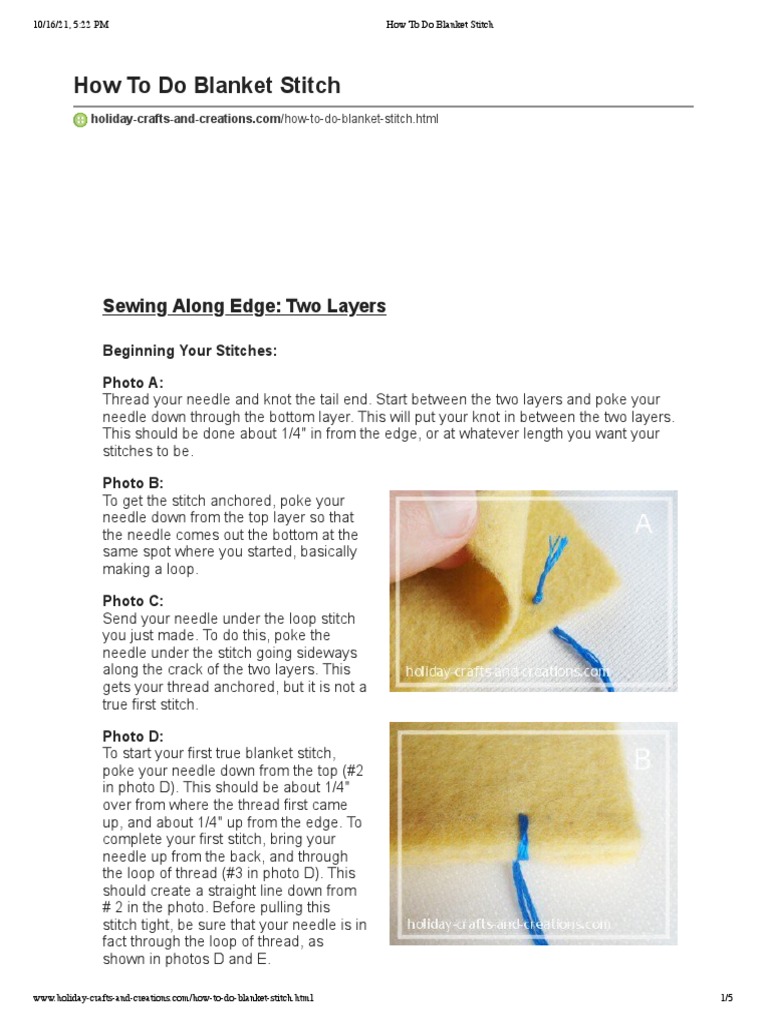 How To Do Blanket Stitch PDF Surgical Suture Sewing Needle