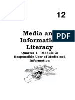 Quarter 1 - Module 3: Responsible User of Media and Information