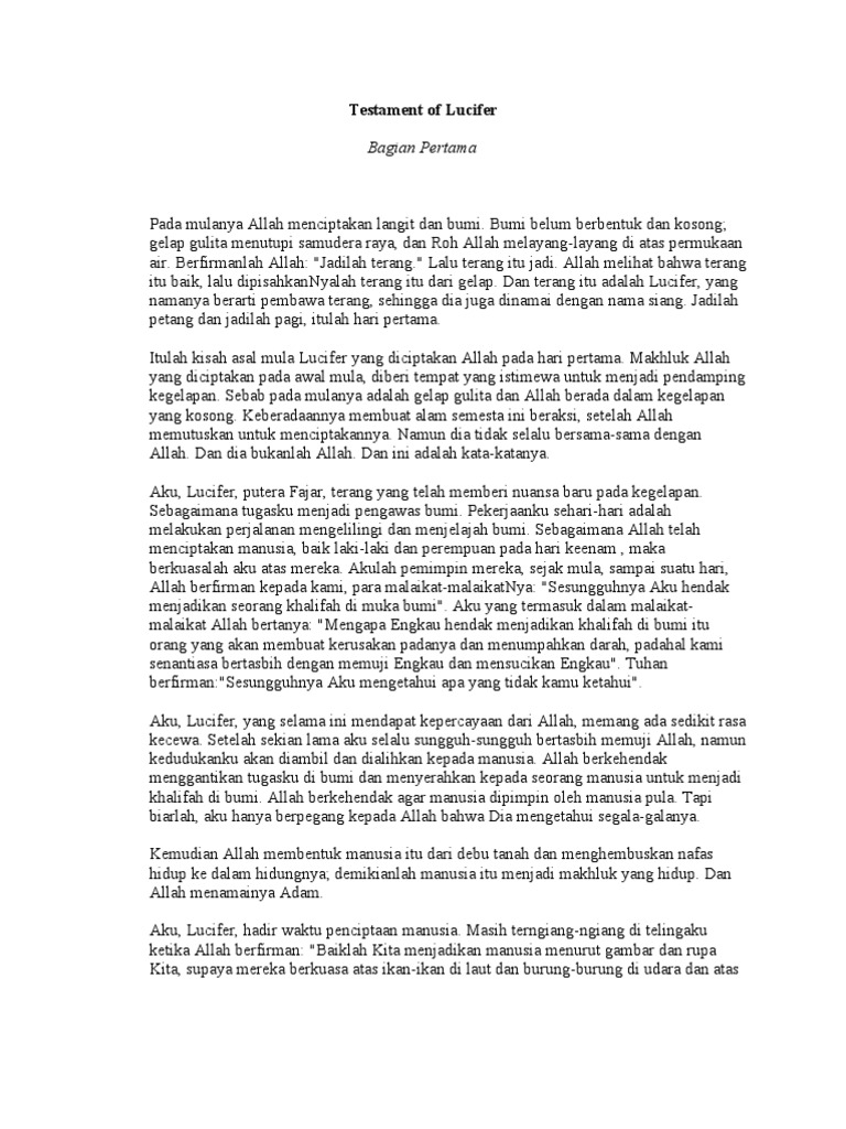 Testament of Lucifer | PDF