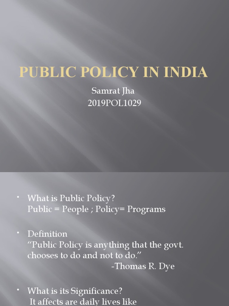 Public Policy Process in India | PDF | Social Science