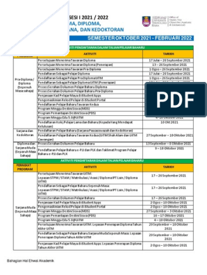 Uitm academic calendar 2021