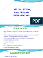 Data Collection, Analysis and Interpretation