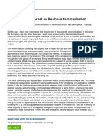 Reflective Journal On Business Communication
