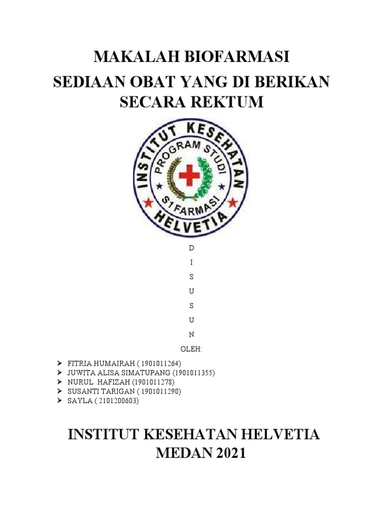 Biofarmasi Obat Rektal: Kinetika dan Contoh | PDF