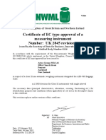 Certificate of EC Type-Approval of A Measuring Instrument Number: UK 2845 Revision 1