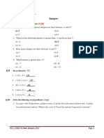 Integers worksheet with word problems