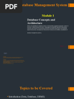 Module 1 - Database Concepts and Architecture