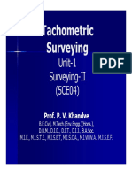 Tachometric Tachometric Surveying Yg: Unit-1 Surveying II Surveying-II (5CE04)