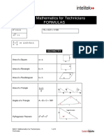 BA01 - Mathematics For Technicians Formulas: Geometry