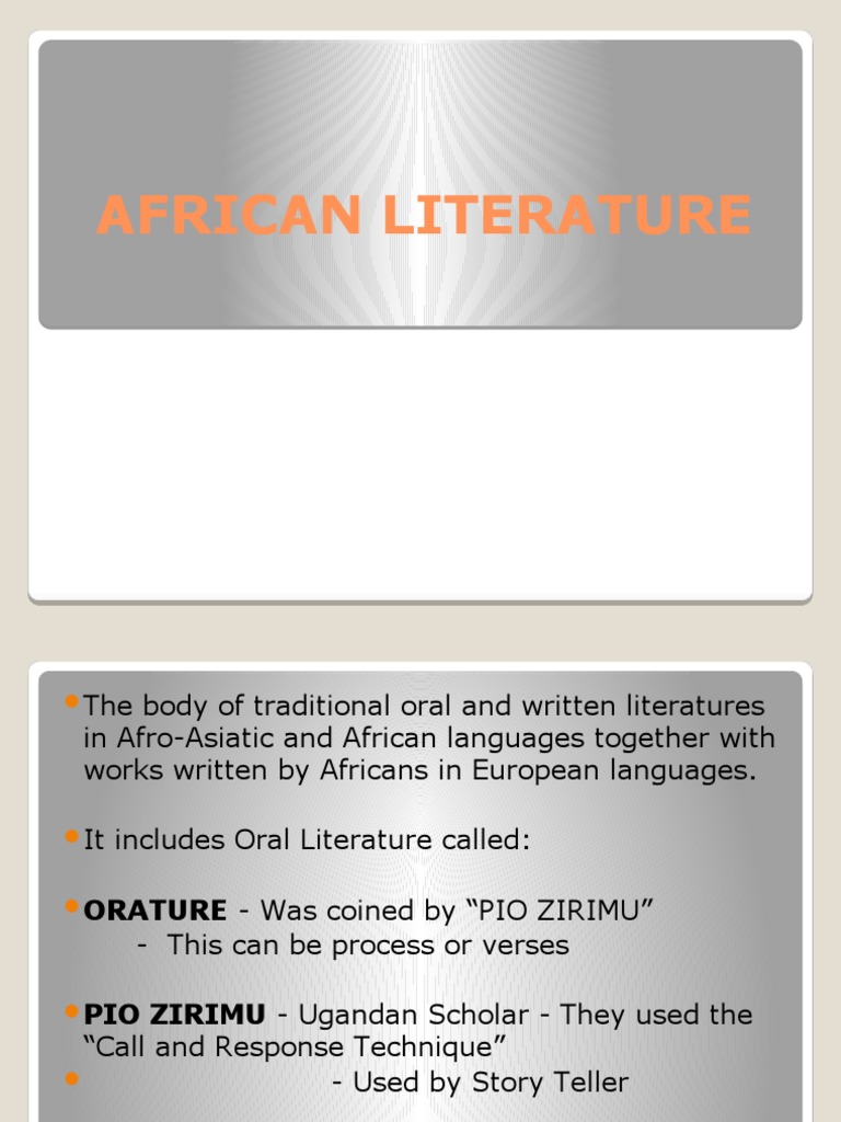 Week 6.3-African Literature | PDF | Classics
