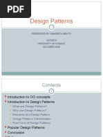 Design Patterns: Presented by Sangeeta Mehta EECS810 University of Kansas OCTOBER 2008