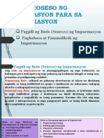 Pagpoproseso NG Impormasyon para Sa Komunikasyon - Pagpili NG Batis NG Impormasyon