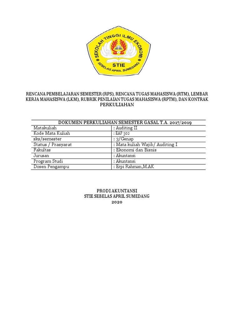 RPS Auditing II Semester Genap 2020 | PDF