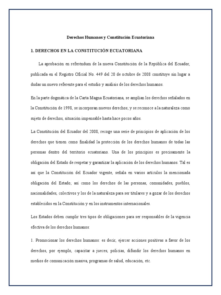 Derechos Humanos en Ecuador 2008 | PDF | Derechos humanos | Agua