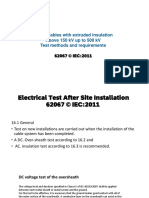 Electrical Test After Site Installation 62067 IEC-2011