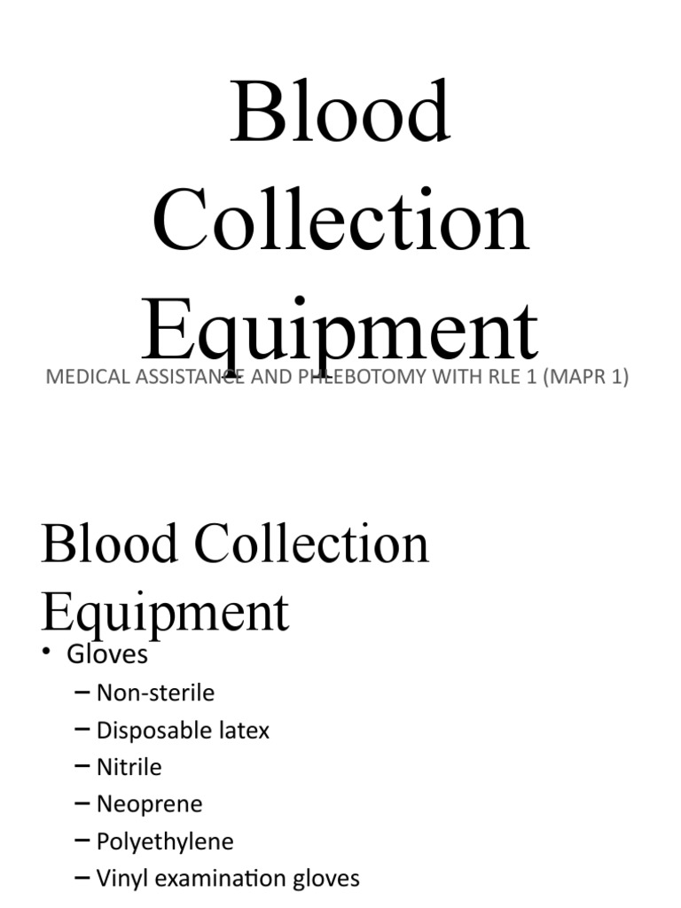 Blood Collection Equipment PDF Coagulation Blood Plasma