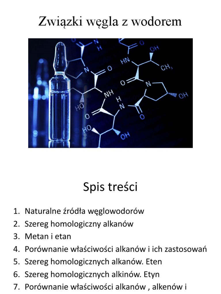 Związki Węgla Z Wodorem Klasa 8 Związki Węgla Z Wodorem | PDF
