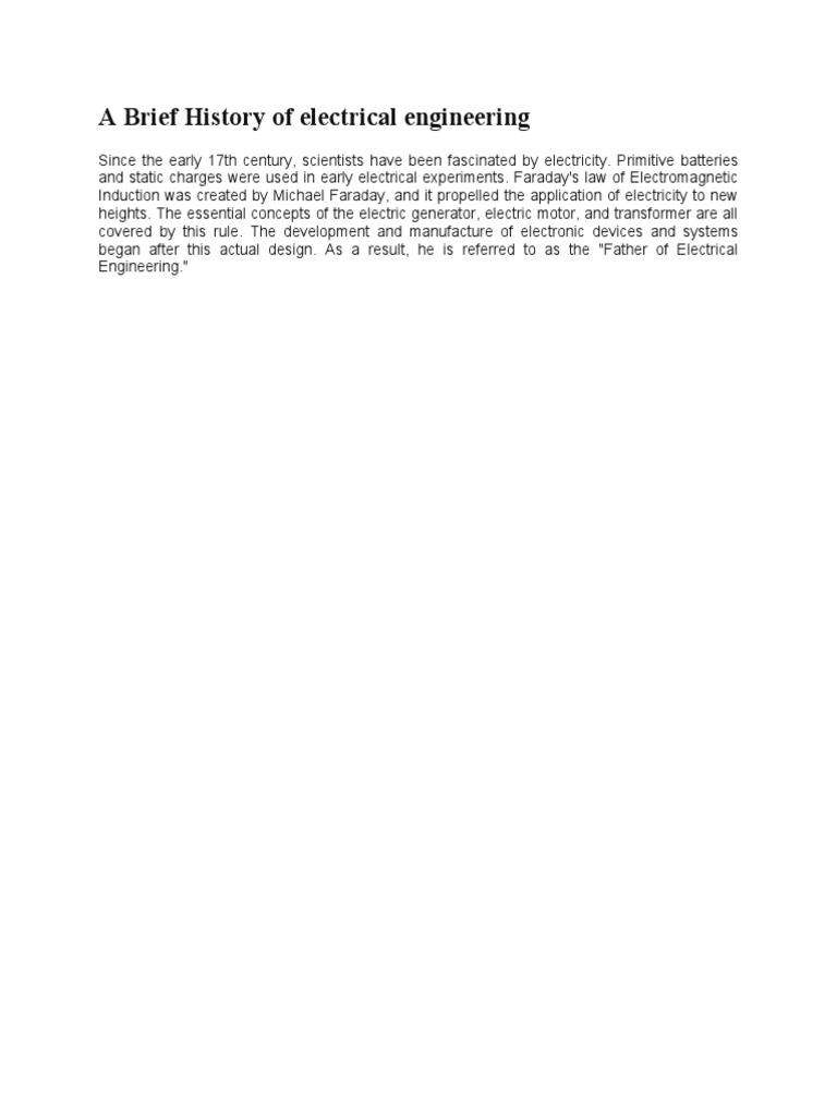 A Brief History of Electrical Engineering | PDF | Science & Mathematics