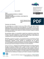 Respuesta Derecho de Petición Proyecto Monreal de Fecha 30 de Agosto de ...