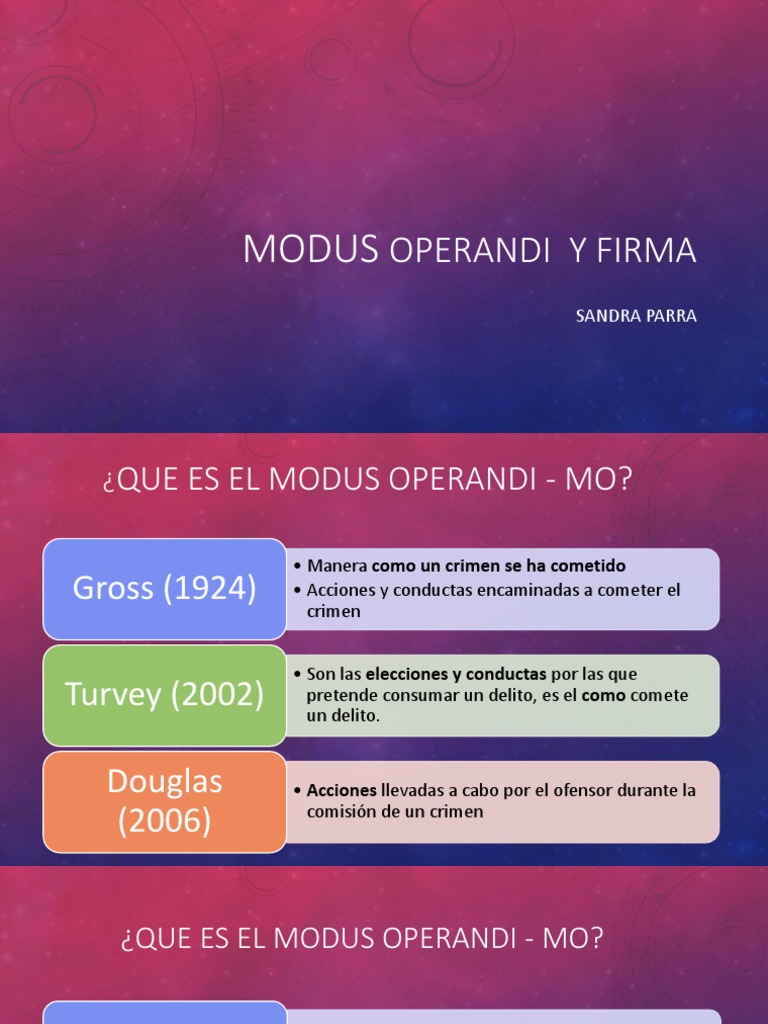 Modus Operandi y Firma | PDF | Motivacional | Motivación