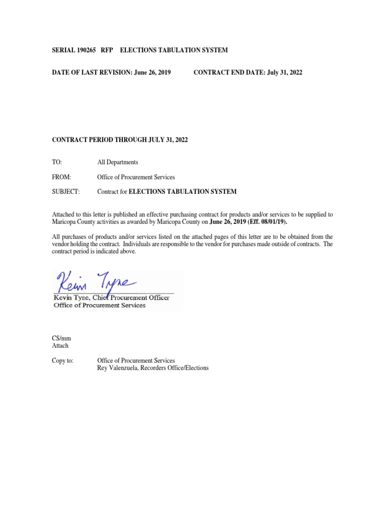 Maricopa County - Elections Tabulation System Contract
