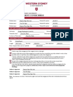 Group Assignment Cover Sheet: School of Westernsydney University