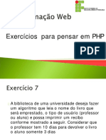 Aula 13 - Exercicios para Pensar em PHP - Atividade Proposta