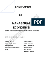 Term Paper of Managerial Economics