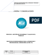 Guia - Protocolo de Bioseguridad para La Promocion y Prevencion Del Coro... JCJ Ingenieria y Comunicaciones
