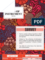 Types of Instrument: Survey