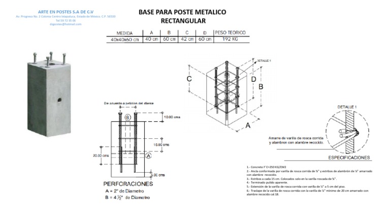Base Rectangular 40X40X60 CM | PDF