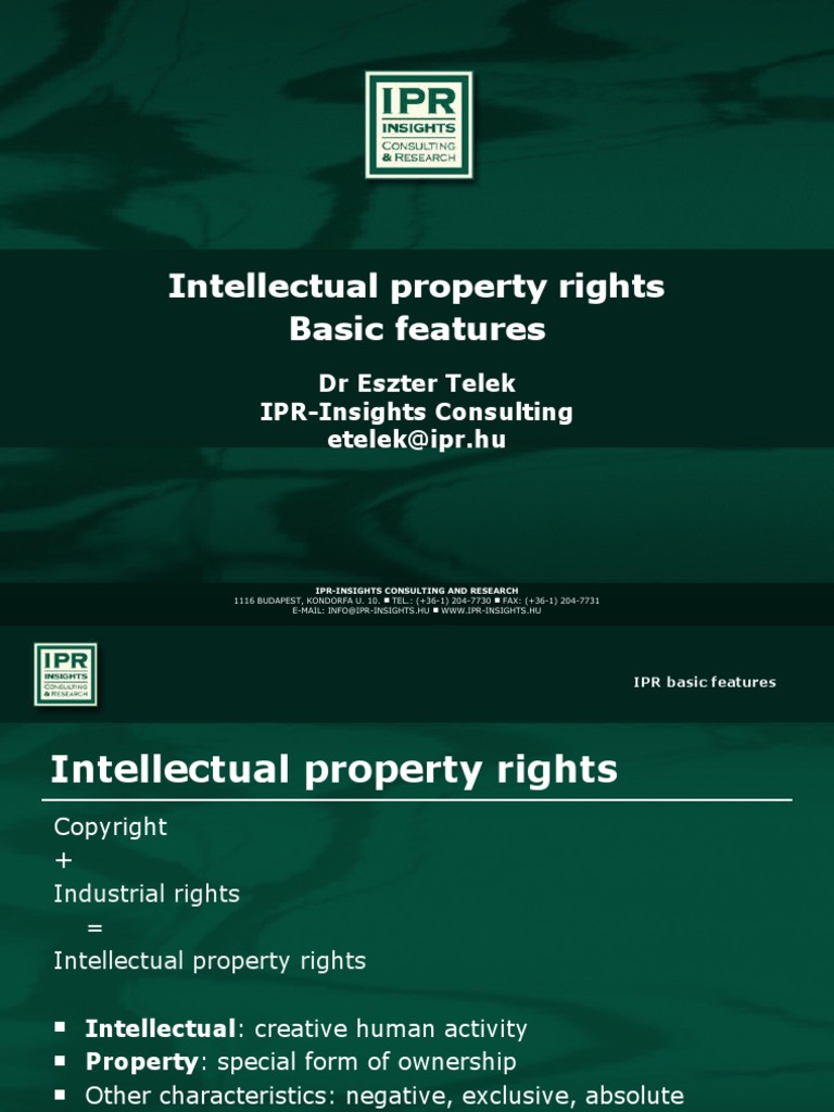IPR Characteristics and Insights | PDF | Intellectual Property | Trademark