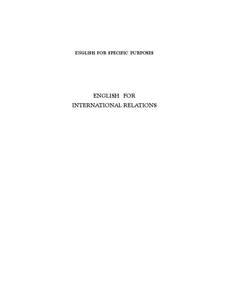 English For International Relations Book 2 | PDF | International Relations