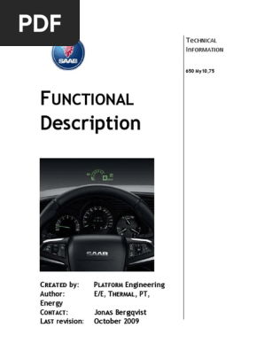 11 Saab 5 9650 Technical Overview Functional Description Pdf Headlamp Manual Transmission