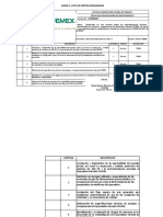 Lista de partidas requeridas para rehabilitación de quemador elevado CB-800