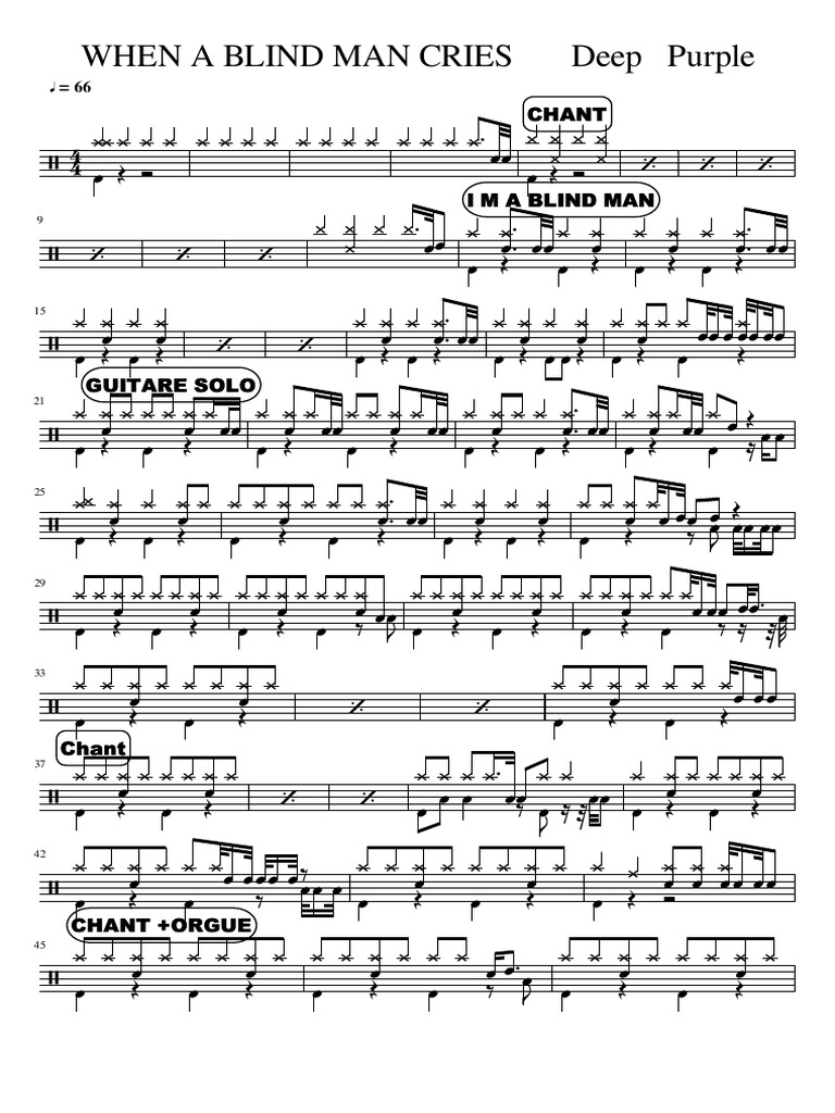 When A Blind Man Cries Deep Purple: Chant Chant | PDF | Rock Music