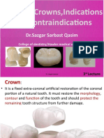 3rd Lec. Types of Crowns, Indications and Contraindications
