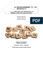 Personal Development 11 - 12: Mental Health and Well-Being in Middle and Late Adolescence
