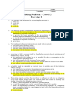 Auditing Problem - Correl 2 Exercise 1: Name: Date: Professor: Section: Score
