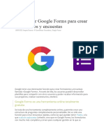 Cómo Usar Google Forms para Crear Formularios y Encuestas: Google Forms Es Una Herramienta Online Totalmente Gratuita