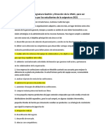 Cuestionario de La Asignatura Gestión y Dirección de La UNAC