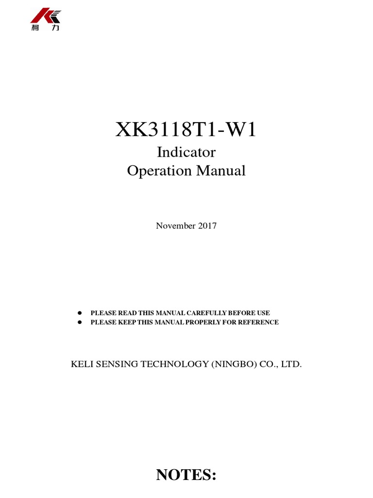 XK3118T1-W1 Indicator Manual PDF | PDF | Weight | Electricity